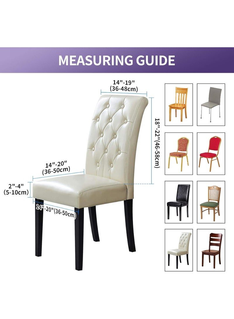 طقم أغطية كراسي غرفة الطعام المقاومة للماء بنسبة 100%، مكون من 6 قطع، غطاء كرسي قابل للتمدد من قماش الجاكار، قابل للإزالة والغسل، واقي كرسي للمنزل، المطعم، قاعة الولائم (yt-2) - Image 3