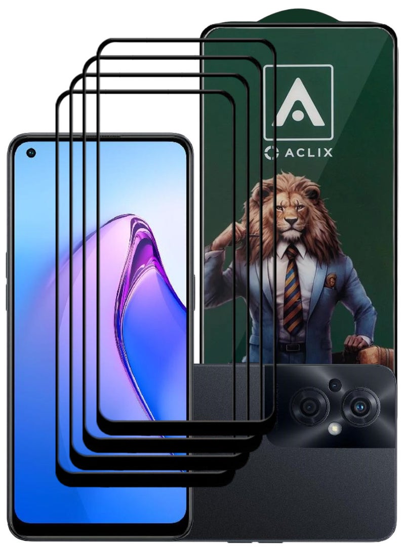 ACLIX 4 Pieces Antistatic ESD Dustproof Premium Quality High Definition Tempered Glass Screen Protector Designed For Oppo Reno8 Z - Image 1