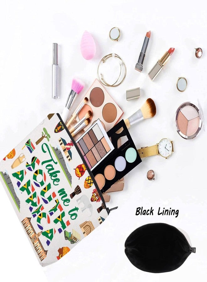 LEVLO South Africa Symbols Travel Cosmetic Bag South Africa Souvenir Gift Take Me To South Africa Makeup Zipper Pouch Bag For Traveler (Take Me To South Africa) - Image 3