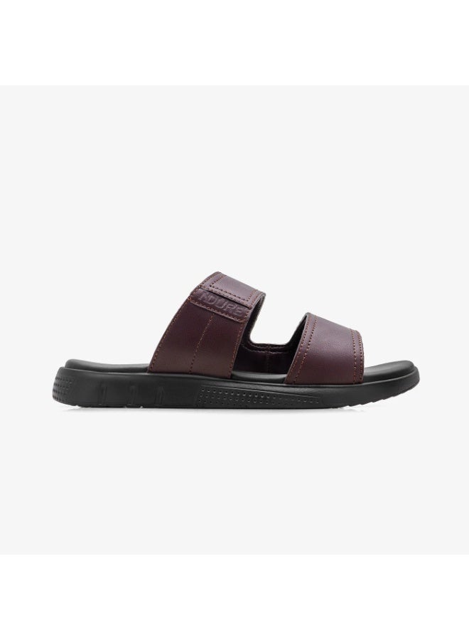 NDURE Men's Slide Sandals, Brown, Cushioned Footbed, Casual Comfort - Image 5