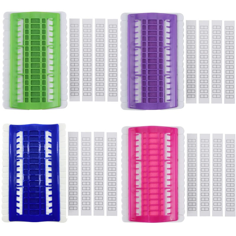 DDlife 4 Pcs 30 Positions Embroidery Thread Organizer Cross Stitch Tool Embroidery Floss Organizer Kit 1 Green1 Blue1 Pink1 Purple