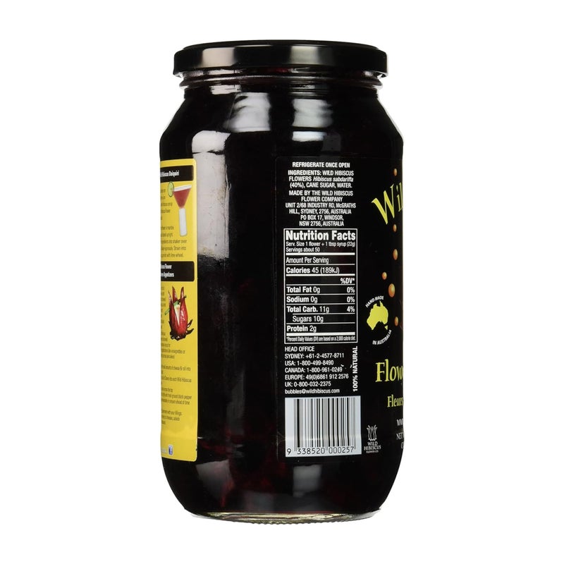 Wild Hibiscus Wild Hibiscus Flowers in Syrup | 50 Edible Flowers Per Jar | Perfect as a Champagne Garnish | 100% Natural, Kosher, Pareve | Use Syrup and Flowers for Desserts and Cocktails, 2.5 lbs  - Image 3