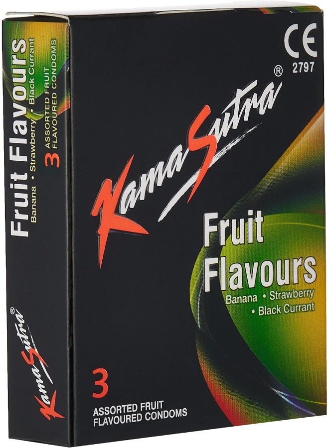 Kamasutra Fruit Flavour Condoms Pack Of 3 - Image 1