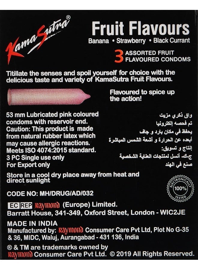 Kamasutra Fruit Flavour Condoms Pack Of 3 - Image 3
