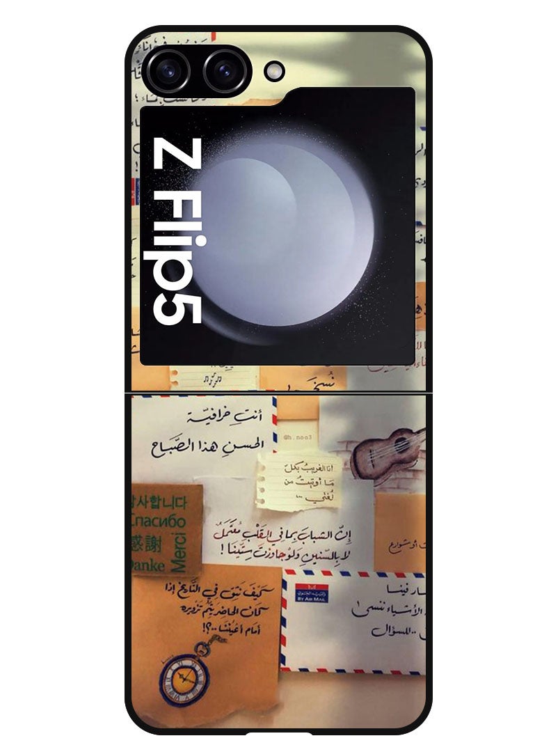 Theodor Protective Case Anti Scratch Shock Proof Bumper Cover For Samsung Galaxy Z Flip 5 Letters - Image 1