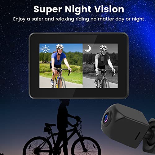 blueear Bike Bicycle Mirror,1080P Bicycle Rear View camera with 4.3" Screen,130° Wide Angle Color Night Vision Bikes Camera 360° Adjustable,Bike Accessories For Bicycle, Mountain, Road Bike - Image 5