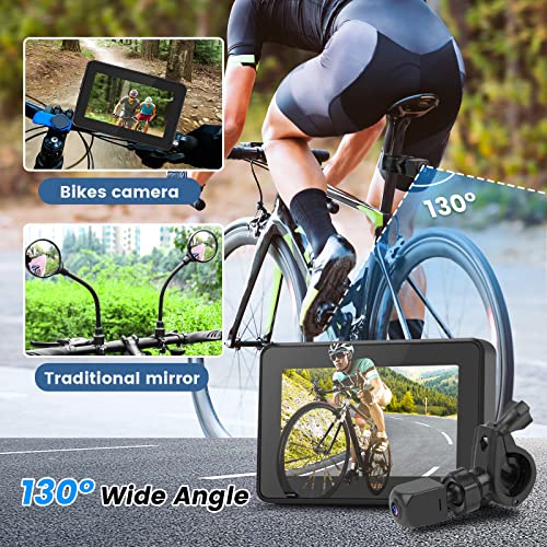 blueear Bike Bicycle Mirror,1080P Bicycle Rear View camera with 4.3" Screen,130° Wide Angle Color Night Vision Bikes Camera 360° Adjustable,Bike Accessories For Bicycle, Mountain, Road Bike - Image 4
