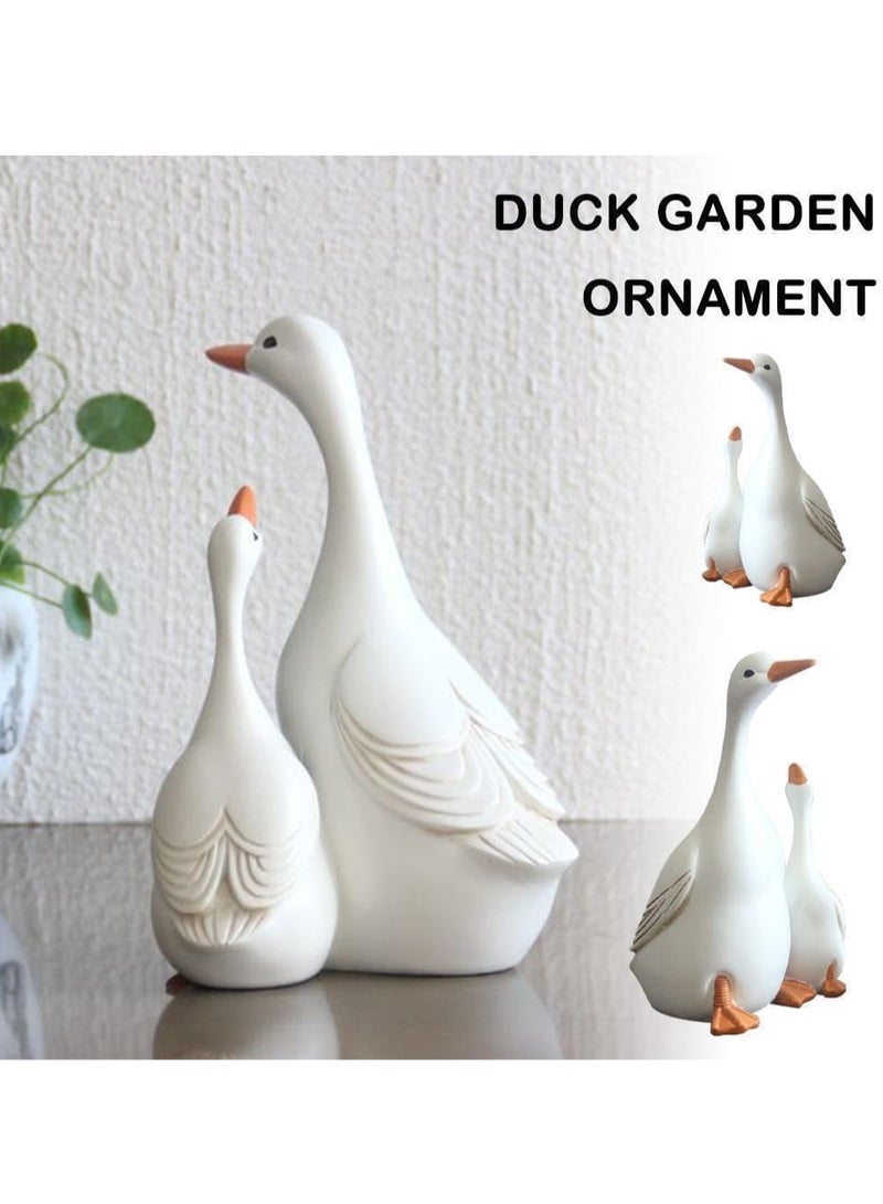 Lifelike Mother Duck and Ducklings Resin Statue for Yard Decoration - Durable Hand Painted Sculpture (Large 15cm x 10cm) - Image 3