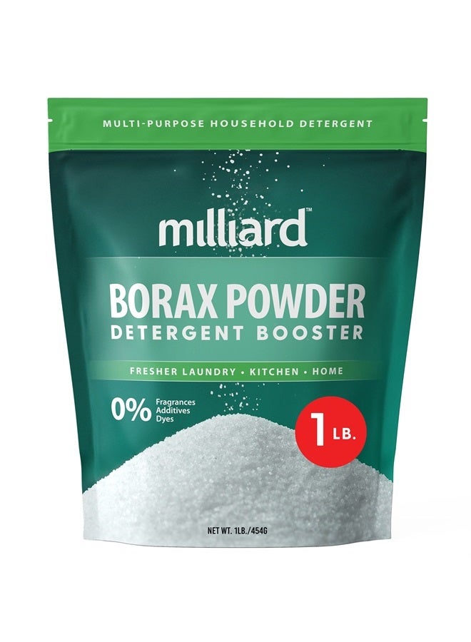 milliard Borax Powder Laundry Booster, Pure Natural Multipurpose Cleaner and Detergent, 1 lb - Unscented - Image 1