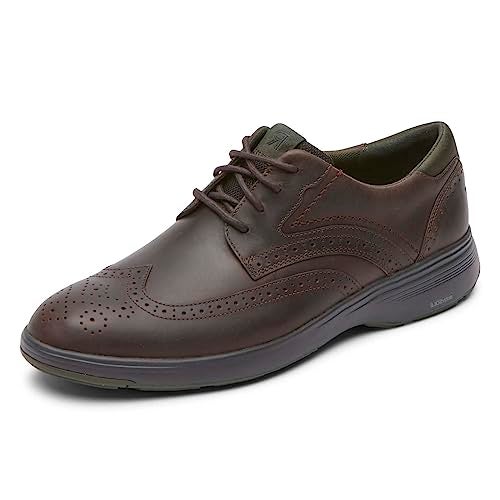Rockport Men's Noah Wingtip, Dark Brown, 8.5 W - Image 1