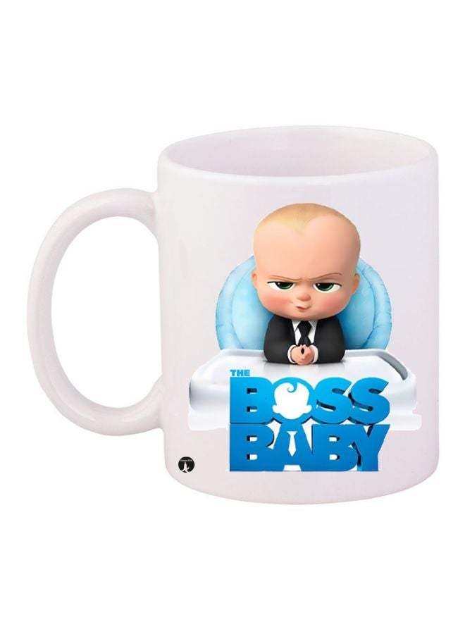 RYN The Boss Baby Printed Coffee Mug White/Blue/Black 11ounce