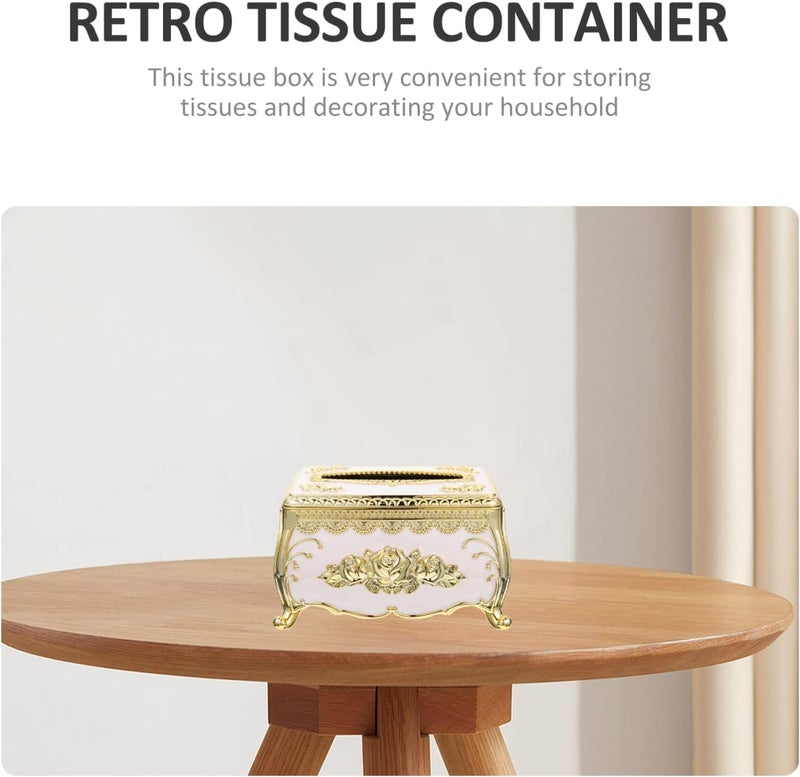 Hidak Toilet Paper Cover Rose Flower Tissue Box Luxurious Rose Design Tissue Box Acrylic Holder Cover Tissue Holders Paper Holder Napkin Holder for Toilet Bath - Image 4