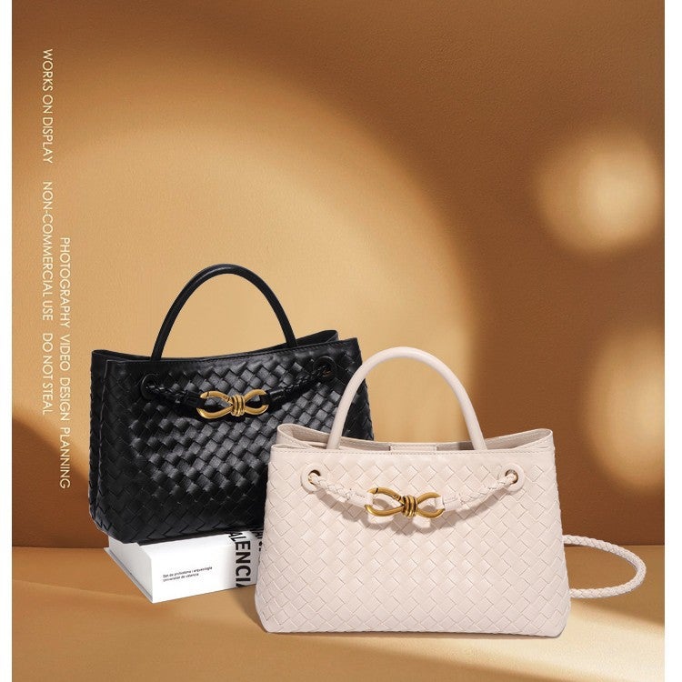 Horizontal Hand-Woven Bag Large-Capacity Shoulder Crossbody Bag Women'S Casual Commuting High-End Handbag - Image 2
