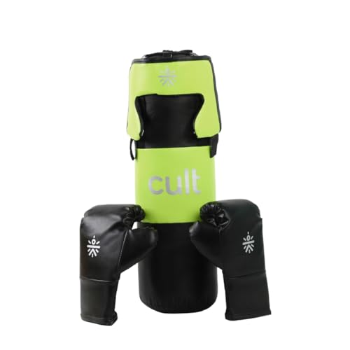 Cult Kids Boxing Kit with Punching Bag, Gloves & Headgear – Durable PU Leather, Safe & Comfortable Training Set for Boys & Girls Ages 5-10 – Ideal for Fitness, Discipline & Fun – Green - Image 1