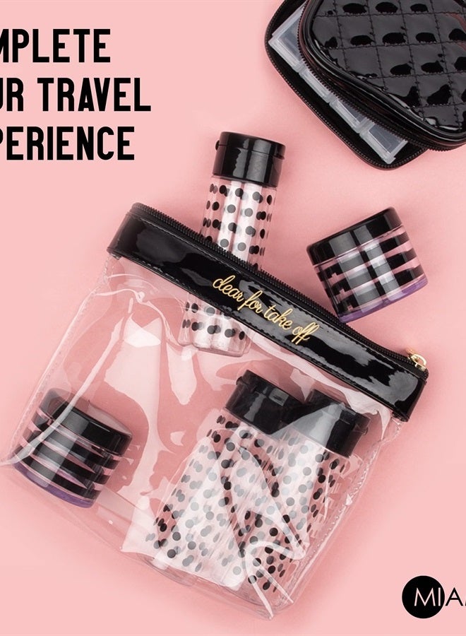 Miamica Women's TSA Compliant Travel Bottles and Toiletry Bag Kit, 12 Piece, Navy, One Size - Image 4