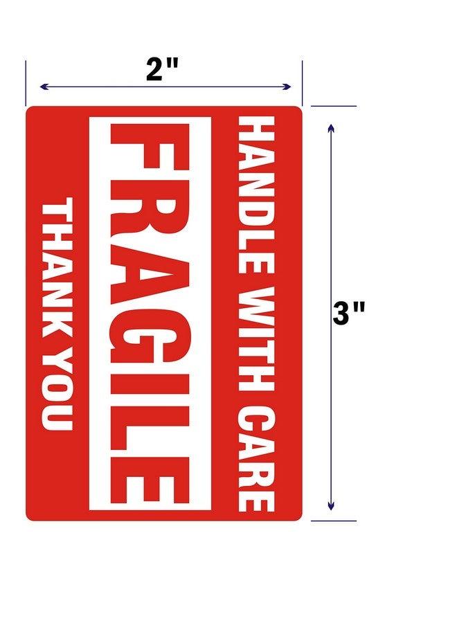 FungLam [1 Roll, 500 Labels] 2" X 3" Fragile Stickers Handle With Care Warning Packing/Shipping Labels - Permanent Adhesive - Image 2
