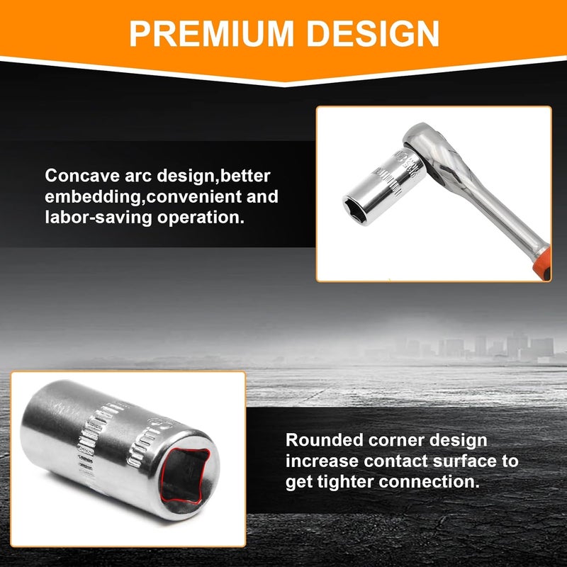 Utoolmart 1/4" Drive Socket Set, Metric Socket 10pcs Sets, 6-Point Shallow Socket Set, 4mm, 5mm, 6mm, 7mm, 8mm, 9mm, 10mm, 11mm, 12mm, 13mm, Cr-V - Image 5