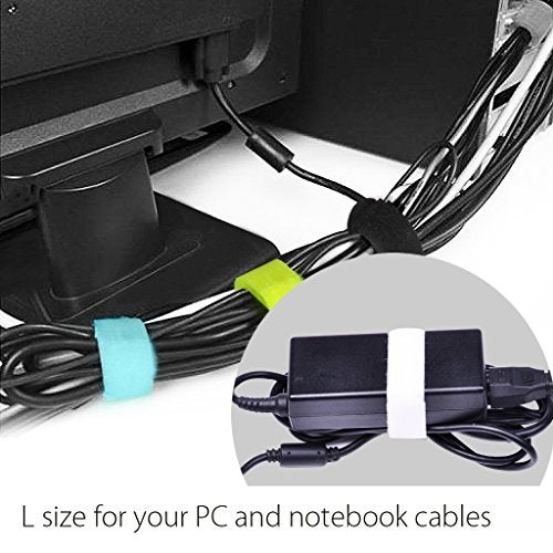 Avantree Pack of 20 Reusable Cord Organizer Keeper Holder, Fastening Cable Ties Straps for Earbud Headphones Phones Electronics Electrical Computer PC Wire Wrap Management, Assorted 3 Size and 5 Color - Image 3