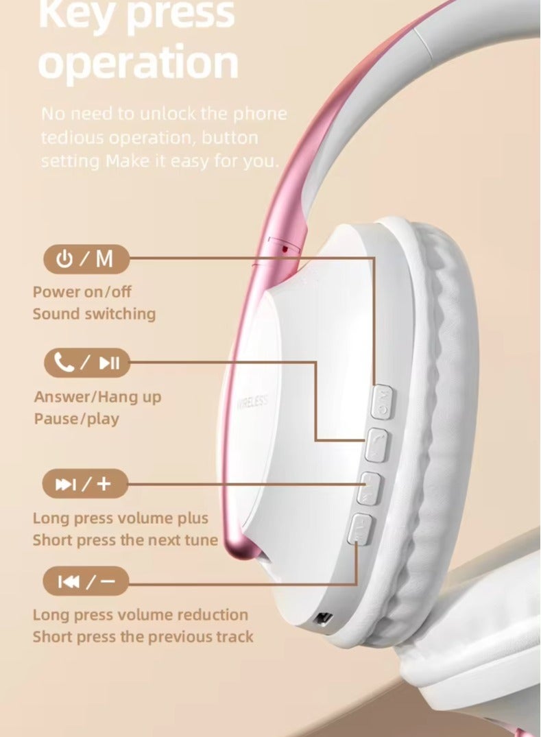 RECRSI Wireless BT Headphones With Mic Noise Cancelling Headsets Stereo Sound With Extra Bass Earphones Sports Gaming Headphones (Gray & Golden) - Image 3