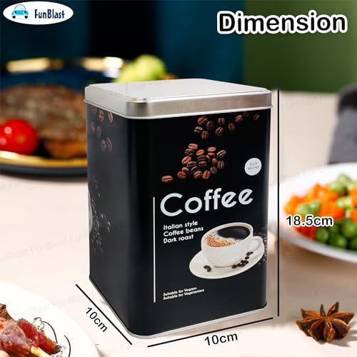 FunBlast Tea, Coffee, Sugar Storage Boxes - Multipurpose Tin Storage Organizer for Home and Kitchen Accessories, Jar Set for Home & Kitchen Storage Box, Dabba Container - 2000 ML (Coffee) - Image 3