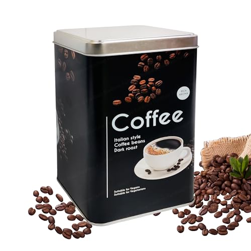 FunBlast Tea, Coffee, Sugar Storage Boxes - Multipurpose Tin Storage Organizer for Home and Kitchen Accessories, Jar Set for Home & Kitchen Storage Box, Dabba Container - 2000 ML (Coffee) - Image 1