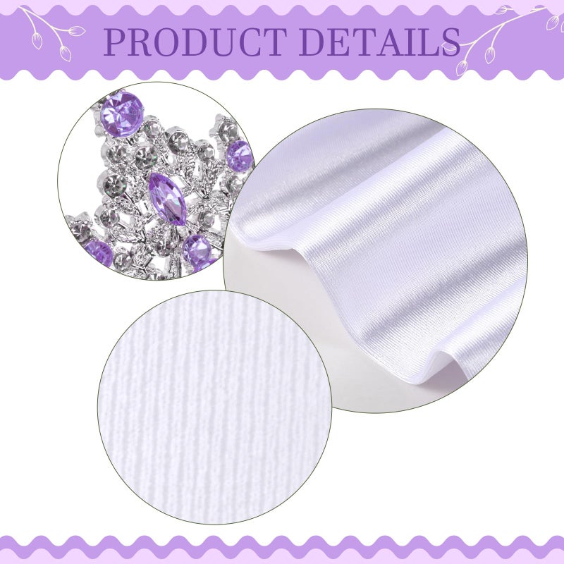 JaGely 5 Pcs Princess Fairy Costume for Women Corset Tops Skirt Headband Gloves Socks Adult Dress Carnival Role Play Party(S,Royal,Purple) - Image 3