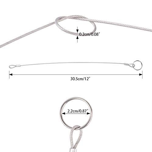 YuCool 12 Pcs Lanyard Safety Rope,YuCool 2mm 316 Stainless Steel Rope with 4 Pcs Hoist Buckle for Preventing Loss and Hanging Modern Lights - Image 2