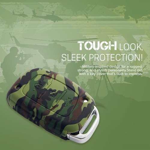Keyzone® Camouflage Silicone Key Cover fit for i20, Creta, Venue, Tucson, Alcazar, Verna, Xcent, Aura, Elantra (3 Button Smart Key, Camouflage Green) - Image 4