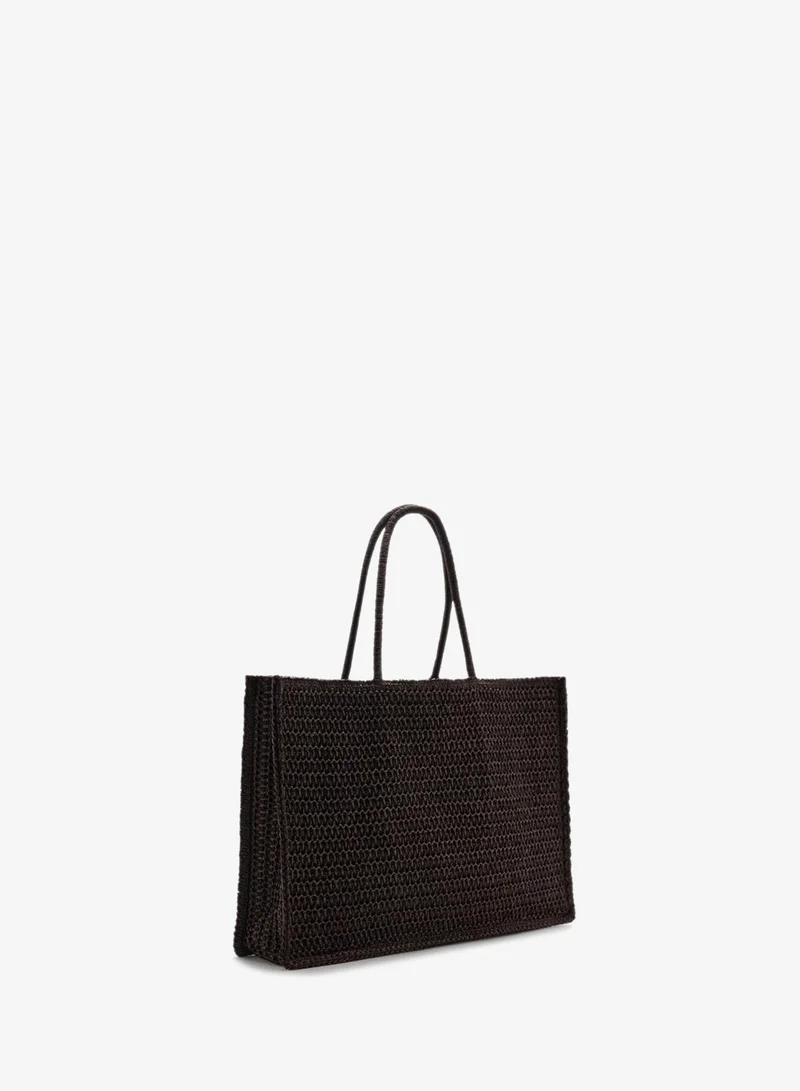 MANGO Natural Fibre Tote Bag
