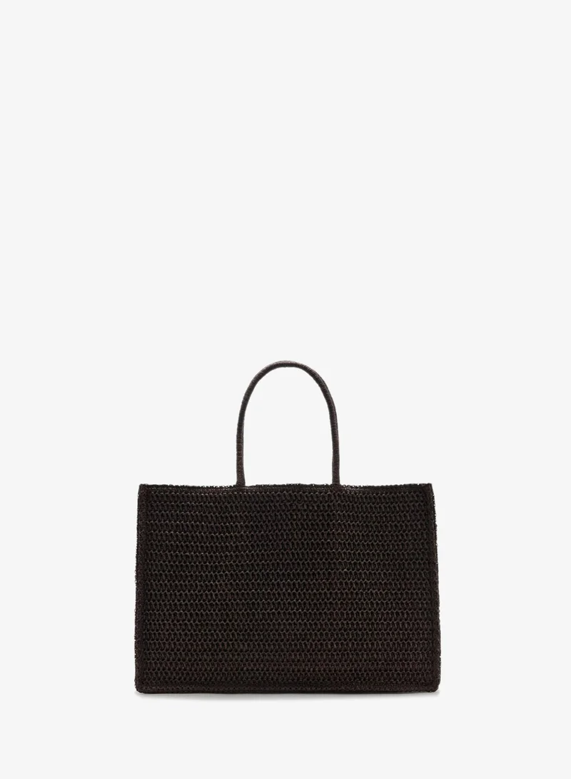MANGO Natural Fibre Tote Bag