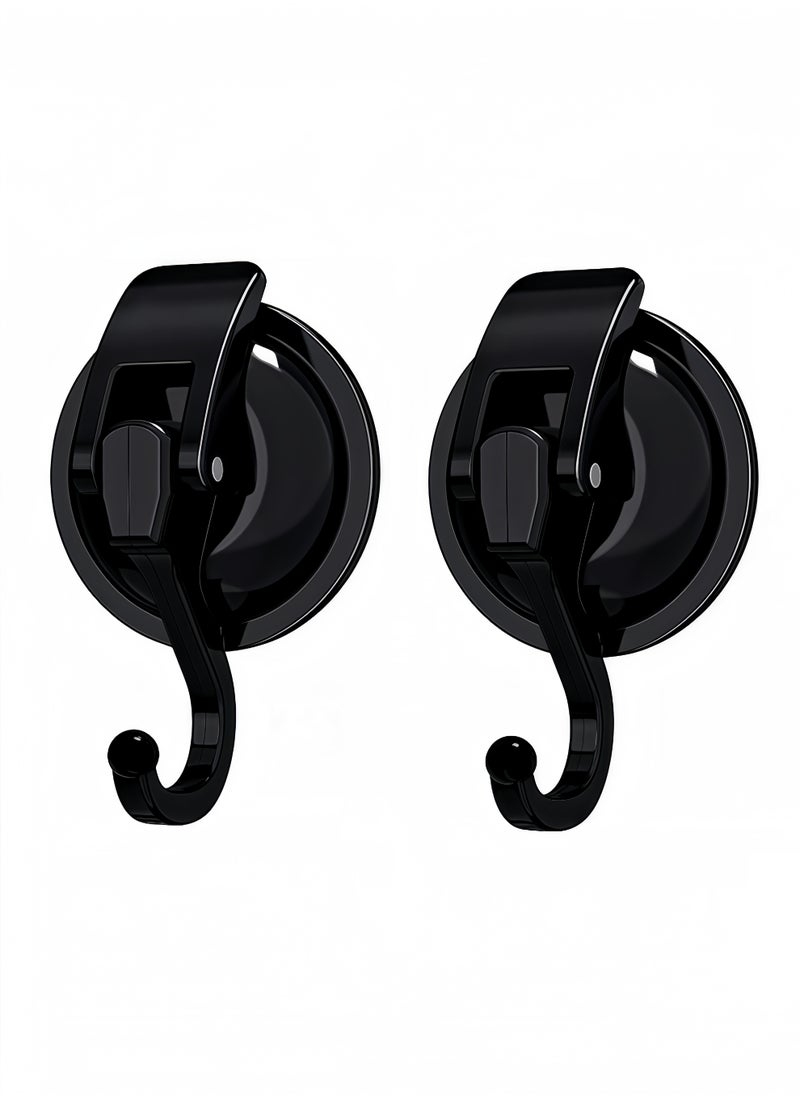 Peachjoy Suction Cup Hooks for Shower, 2 Pack Heavy Duty Vacuum Suction Shower Hooks, Waterproof Bathroom Towel Hooks for Hanging, No Punching Robe Hooks, Reusable Wreath Hanger  - Image 1