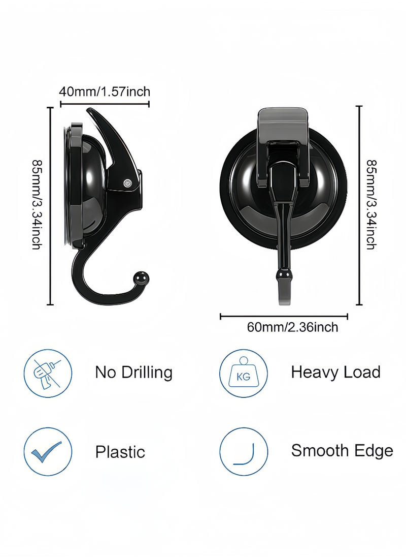 Peachjoy Suction Cup Hooks for Shower, 2 Pack Heavy Duty Vacuum Suction Shower Hooks, Waterproof Bathroom Towel Hooks for Hanging, No Punching Robe Hooks, Reusable Wreath Hanger  - Image 4