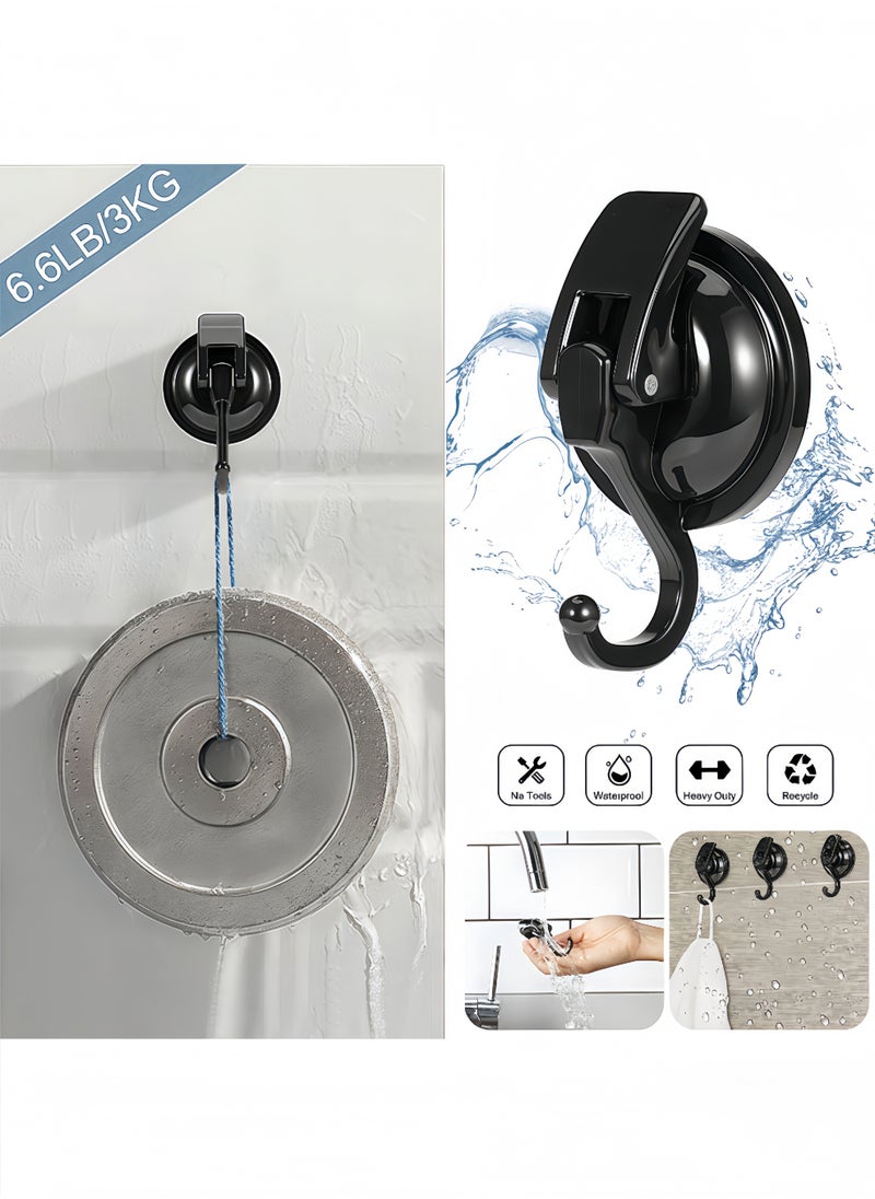 Peachjoy Suction Cup Hooks for Shower, 2 Pack Heavy Duty Vacuum Suction Shower Hooks, Waterproof Bathroom Towel Hooks for Hanging, No Punching Robe Hooks, Reusable Wreath Hanger  - Image 5
