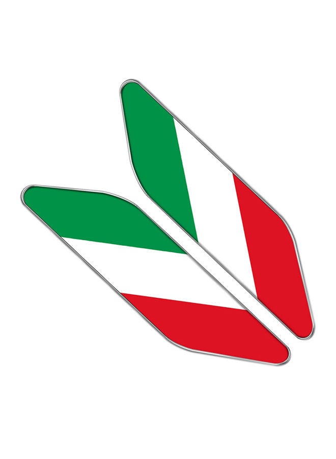NIBEMINENT 2-Piece Italian Flag Pattern Car-Styling Sticker Random Decorative