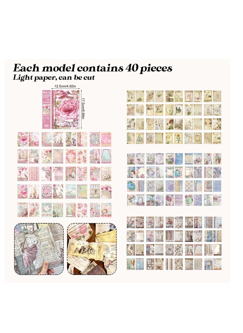 Excefore - Vintage Aesthetic Scrapbook Paper, 160 Pcs Vintage Scrapbook Paper Supplies, for DIY Bullet Planners, Junk Art Collage Album Frames - Image 1
