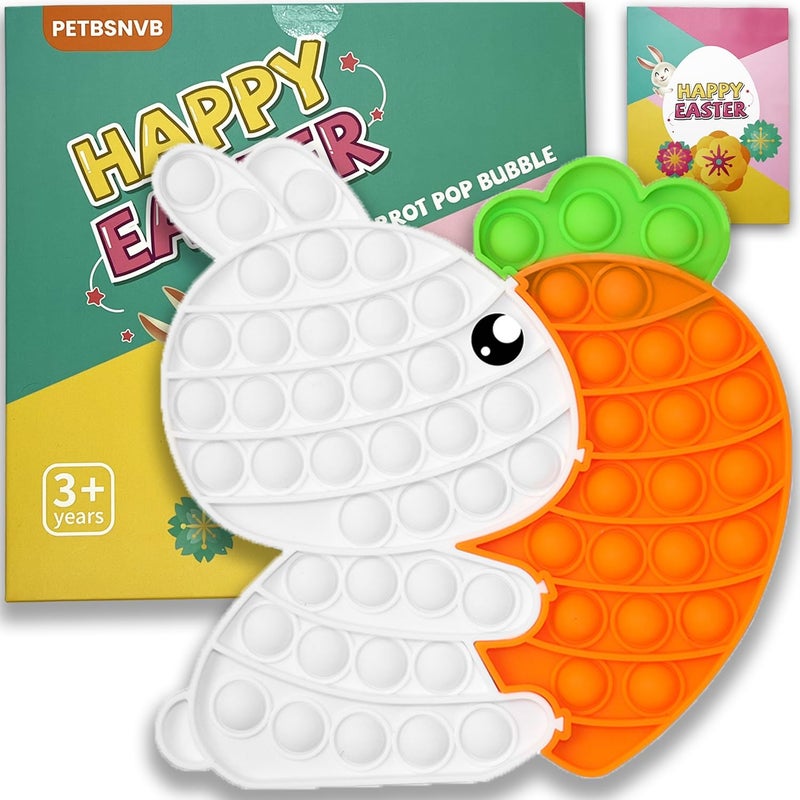 PETBSNVB Easter Bunny Poppers Bunny Carrot Pop Bubble Fidget Sensory Toy Puzzle Popper Easter Gifts for KidsToddler Easter Basket for Toddlers Girl Easter Toys Stocking Easter Basket Stuffers White - Image 4