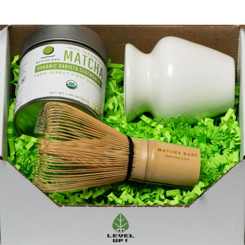 Matcha Kari Dr. Weil Matcha Kari Mini Matcha Tea Set - Black- Ceremonial Organic Matcha with Whisk & Holder - Image 3