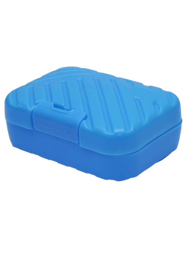 Cherry Soap Dish Plastic Box, Bathroom Soap, Case Box Blue