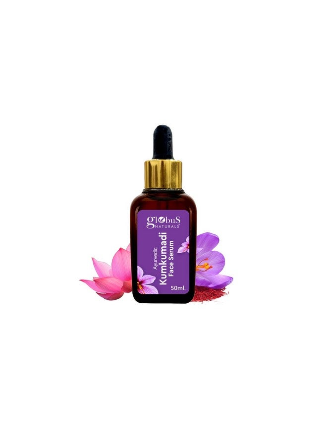 Globus Naturals Ayurvedic Kumkumadi Skin Lightening Face Serum Enriched With Walnut & Lotus Extract Chemical Free Cruelty Free Suitable For All Skin Types 50 Ml (Pack Of 1)  - Image 1