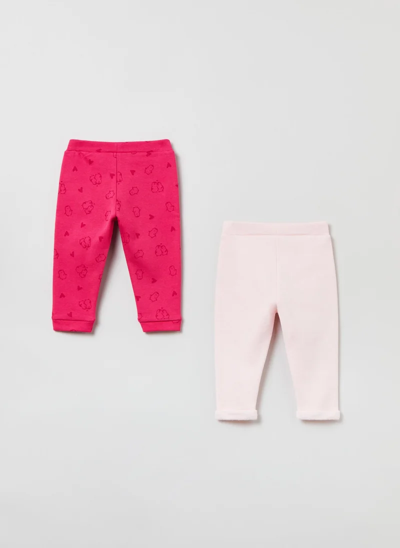 Ovs OVS Baby Girl Two-Pack Cotton Joggers With Print