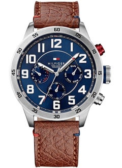 Tommy Hilfiger Plus Men's Quartz Stainless Steel Case and Leather Strap-1791066 46mm  - Image 1