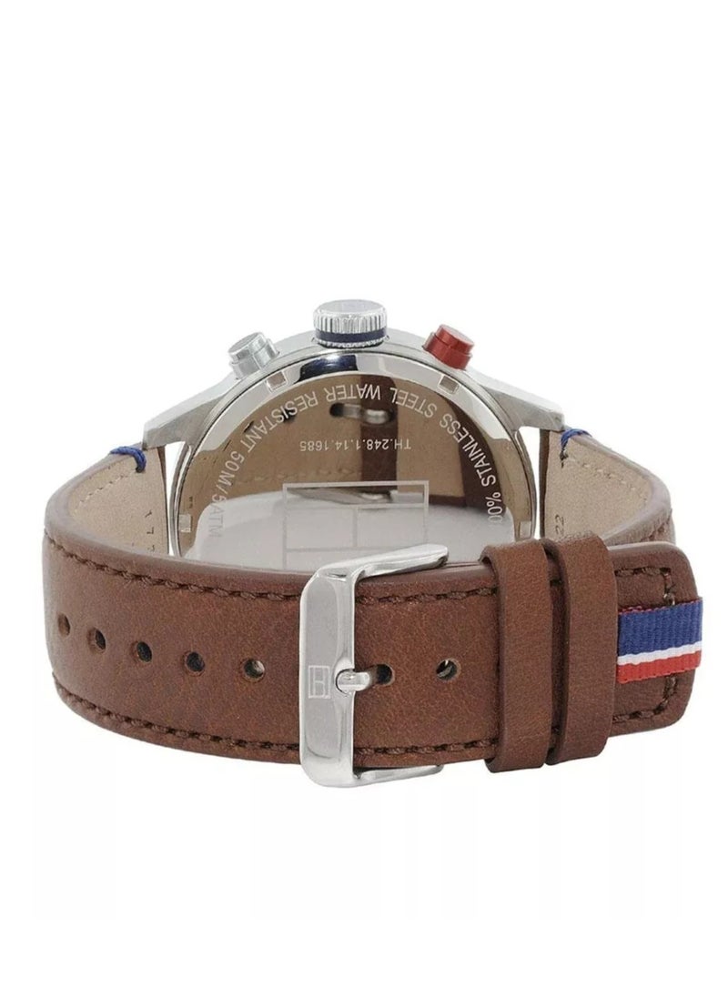 Tommy Hilfiger Plus Men's Quartz Stainless Steel Case and Leather Strap-1791066 46mm  - Image 3