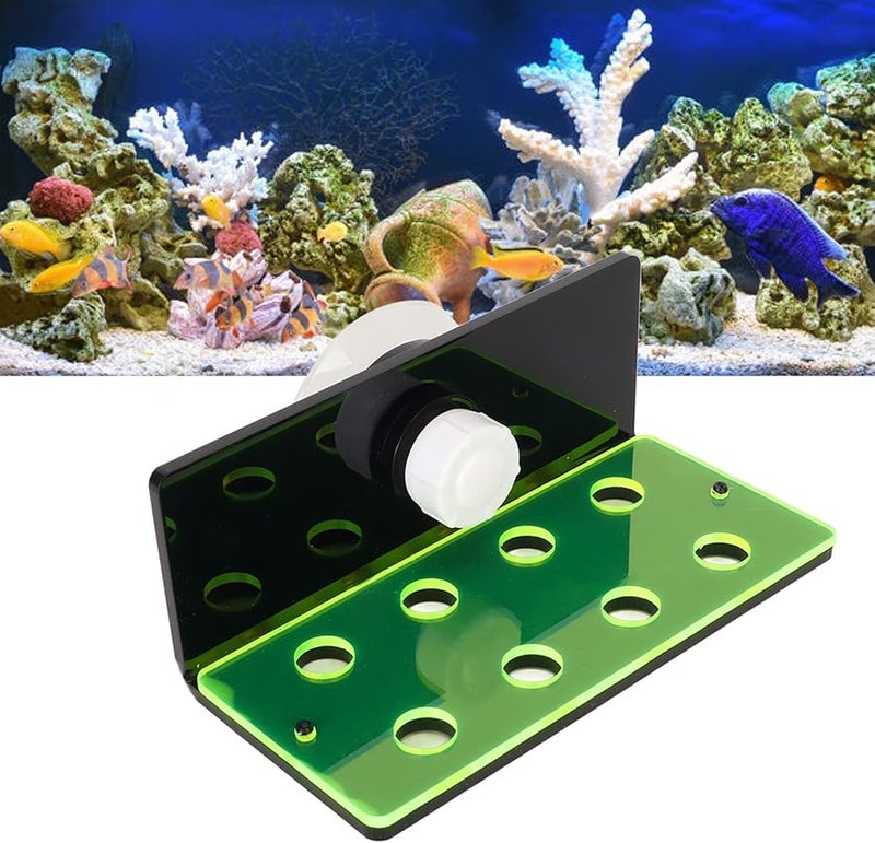 Fluorescent Green Acrylic Coral Frag Rack 6 Holes With Suction Cup For Aquarium - Image 4