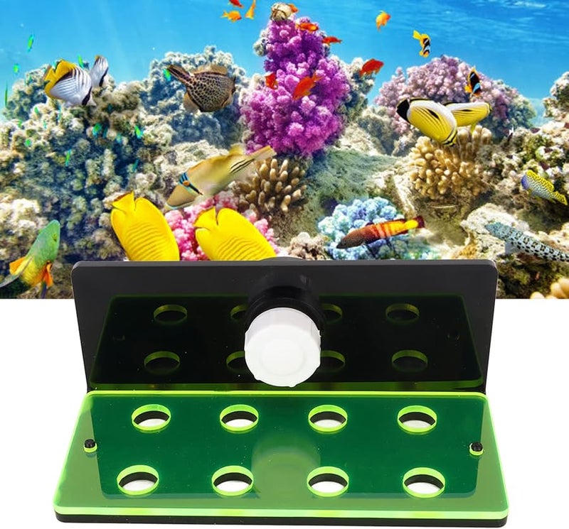 Fluorescent Green Acrylic Coral Frag Rack 6 Holes With Suction Cup For Aquarium - Image 3