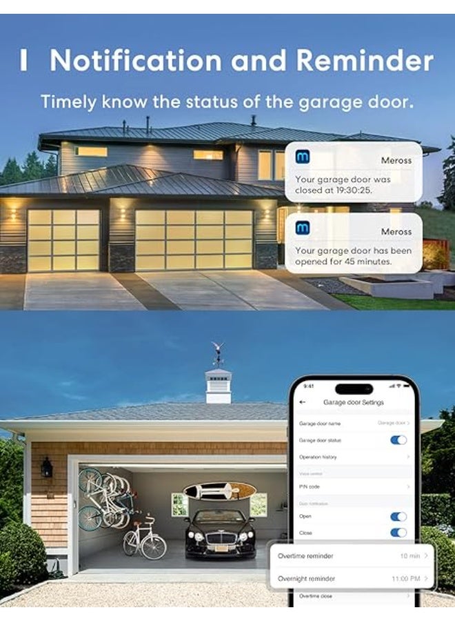 Meross Smart Garage Door Opener, Voice/Remote Control, Compatible with Apple - Image 4