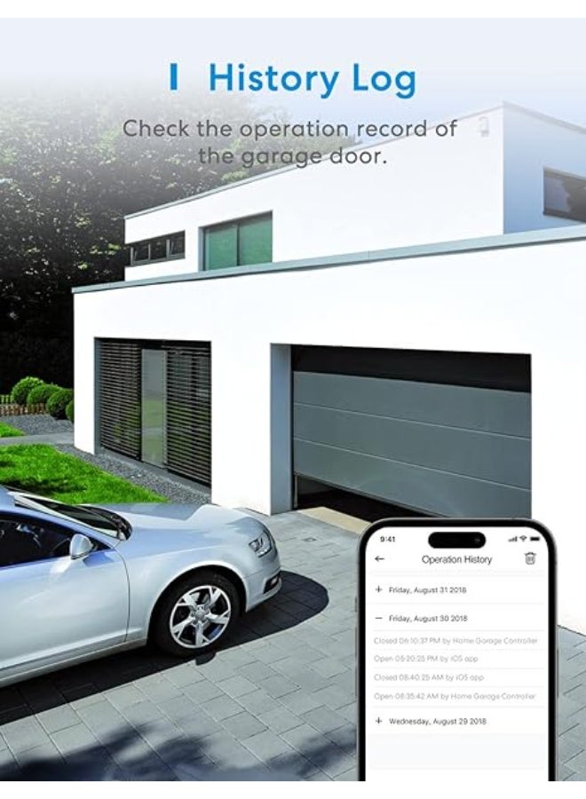 Meross Smart Garage Door Opener, Voice/Remote Control, Compatible with Apple - Image 5