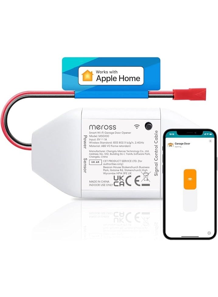 Meross Smart Garage Door Opener, Voice/Remote Control, Compatible with Apple - Image 1