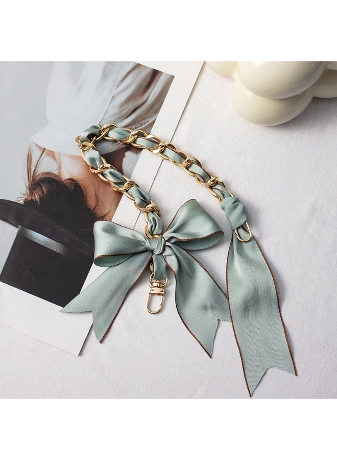 NIBEMINENT Beaded Phone Lanyard, Anti Lost Removable Wrist Strap, Bowknot Bracelet Pendant, Phone Keychain Lanyard,Light Green