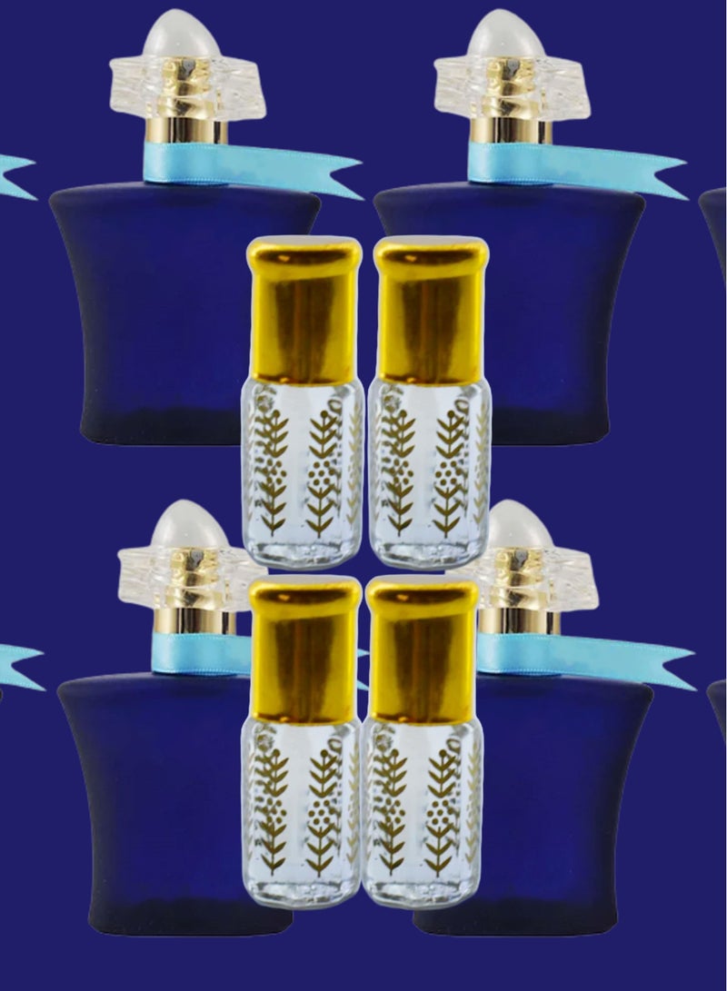 4 قطع زيت عطري بلو ليدي نسائي الشفاف الأصلي 3مل