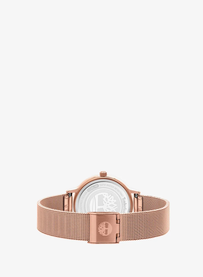 Timberland  Moulton Women's Watch 34mm Analog Silver Dial Rose Gold Stainless Steel Strap for Women | Best Price UAE